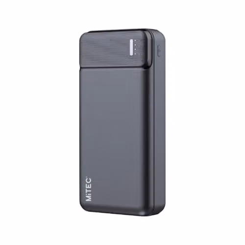 MiTEC MiPOWER 20,000 mAh Portable Power Bank with PD Fast Charge and Multiple USB Ports, Black – 1