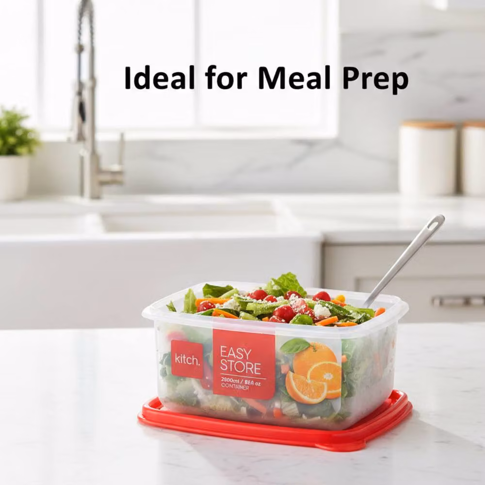 Bedsland Kitch EasyStore 2.5l Airtight Square Food Storage Container in Red – 3