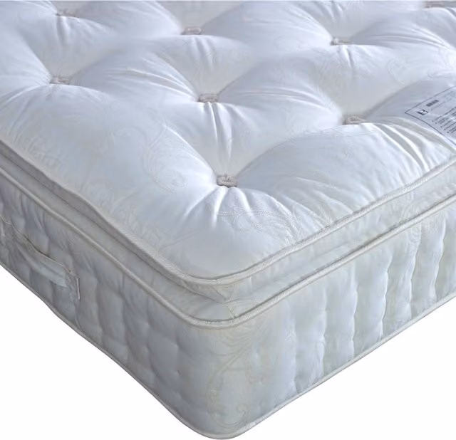 Bedmaster Signature Pillow Top 2000 Pocket Sprung Natural Mattress in White, W/D/H: 140 x 200 cm