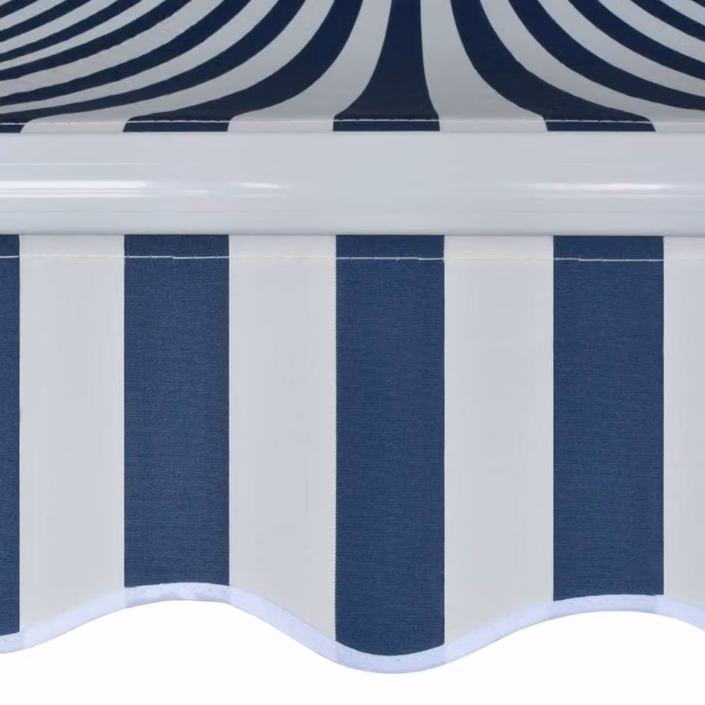 Berkfield Home Manual Operated Folding Awning in Blue and White, Width: 500 cm – 2
