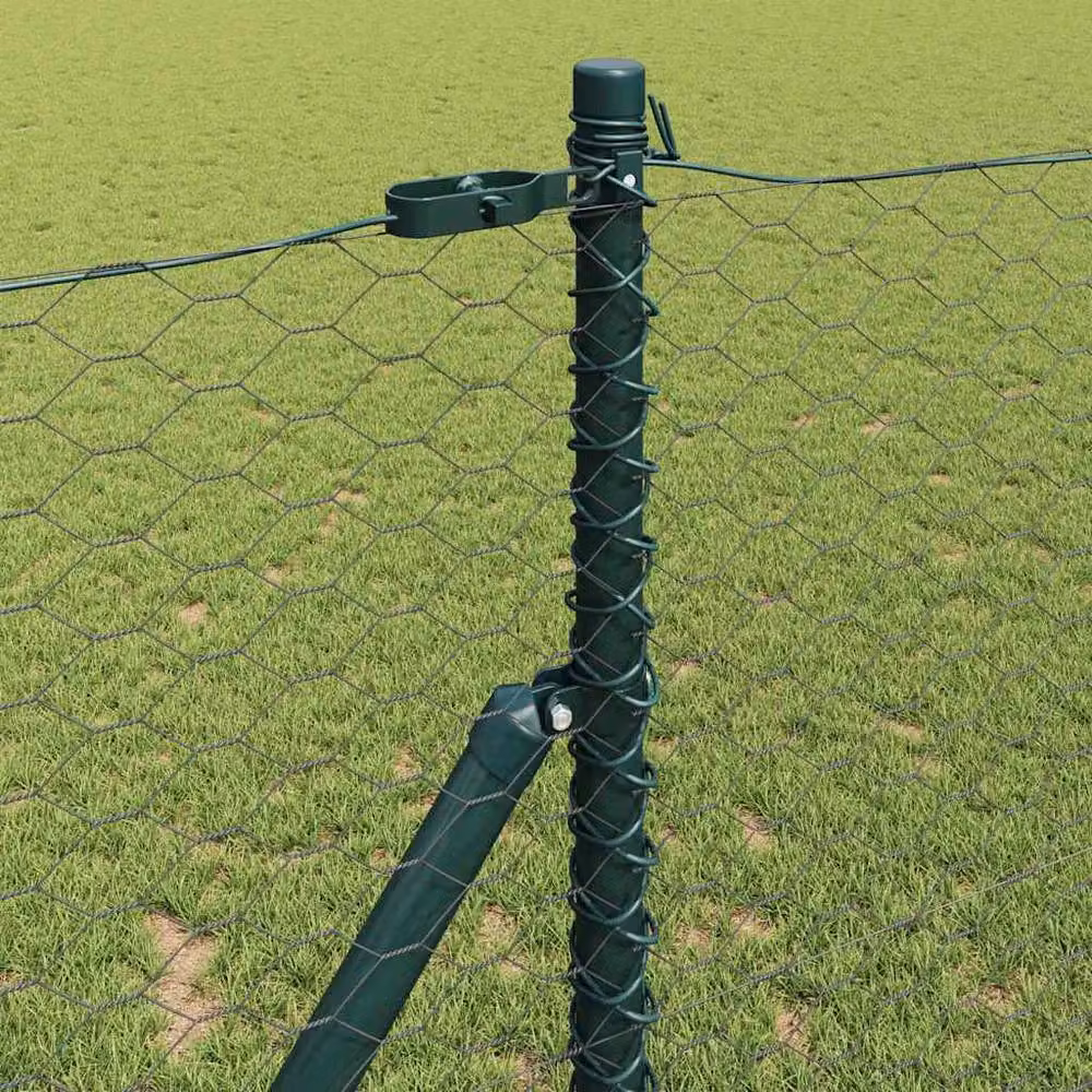 Berkfield Home Hexagon Steel Fence, Grey and Green, W: 120 cm x L: 100 m – 3
