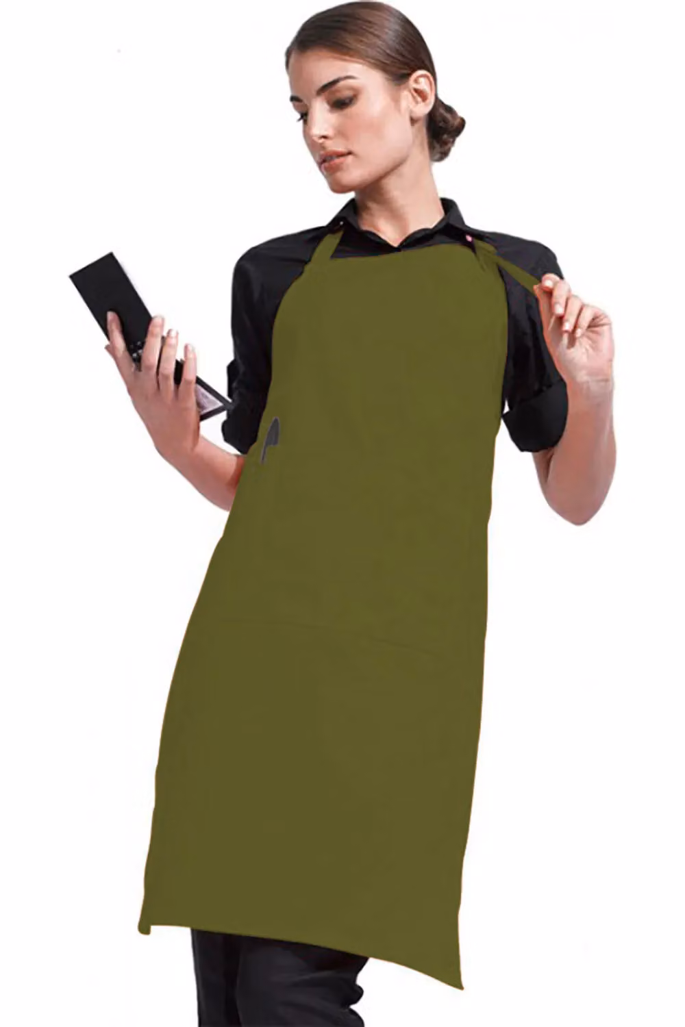 Premier Women's Bip Apron with Pocket in Green – 2