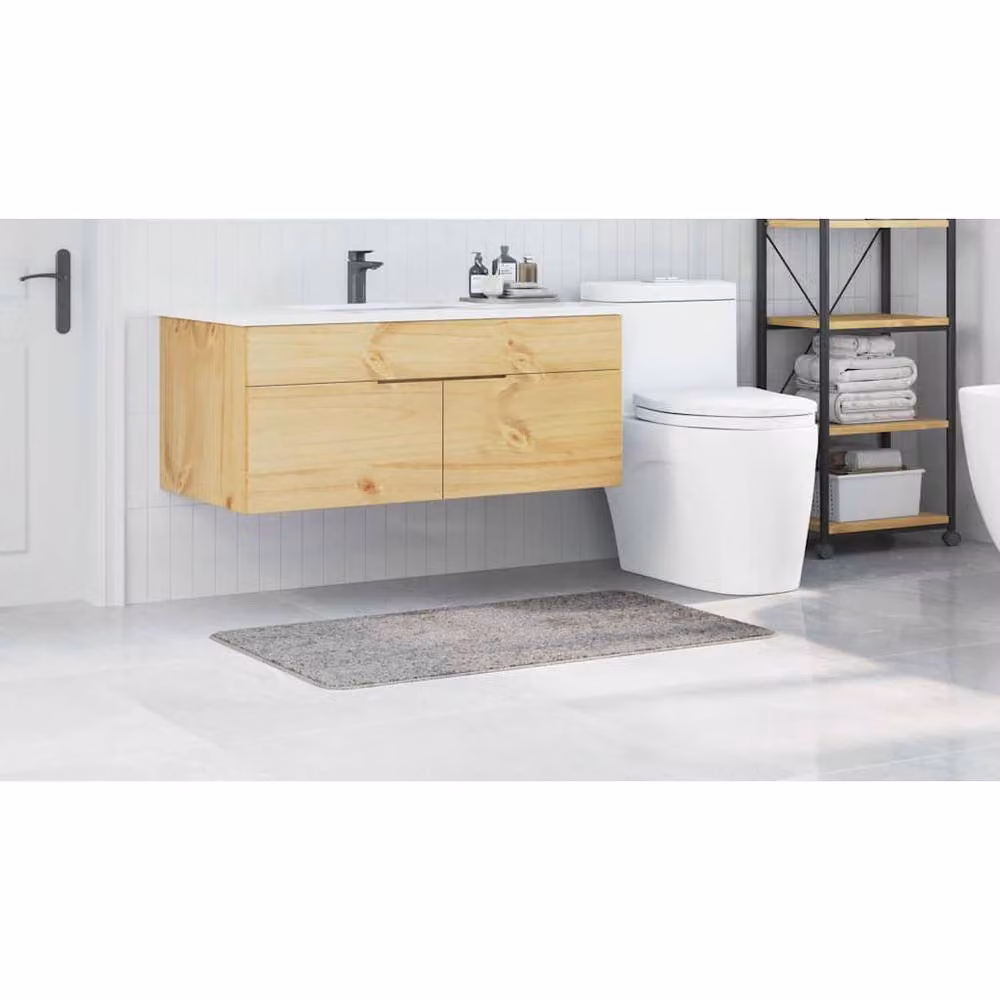 Berkfield Home Soft Rectangular Non-Slip Bath Mat, Grey, W: 70 cm, L: 120 cm – 2
