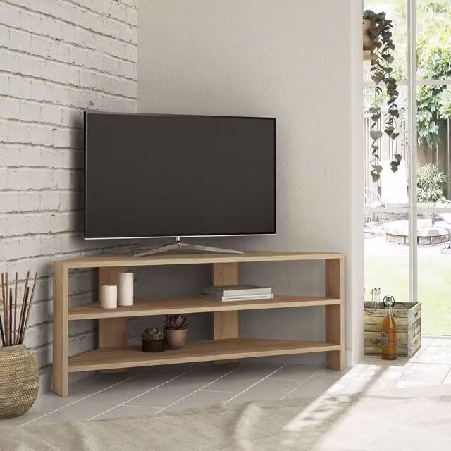 Decortie Thales Modern Corner TV Unit in Oak – 2