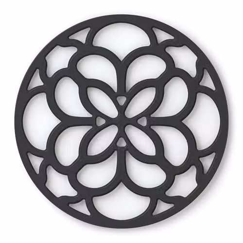 Zeal Silicone Round Heritage Trivet Mat in Black, Diameter: 18 cm – 2