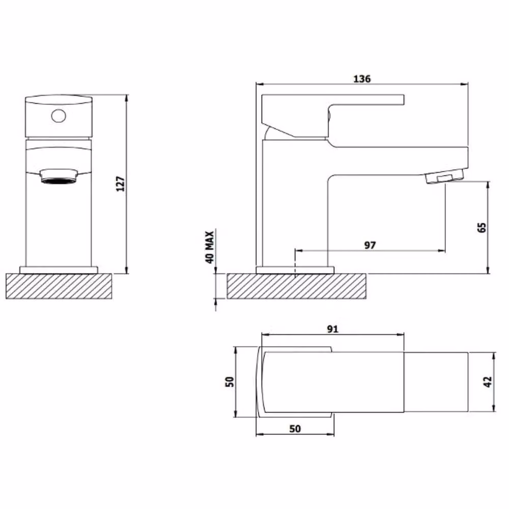 NESTLUNE Single Lever Basin Mixer Tap in Chrome Silver – 1
