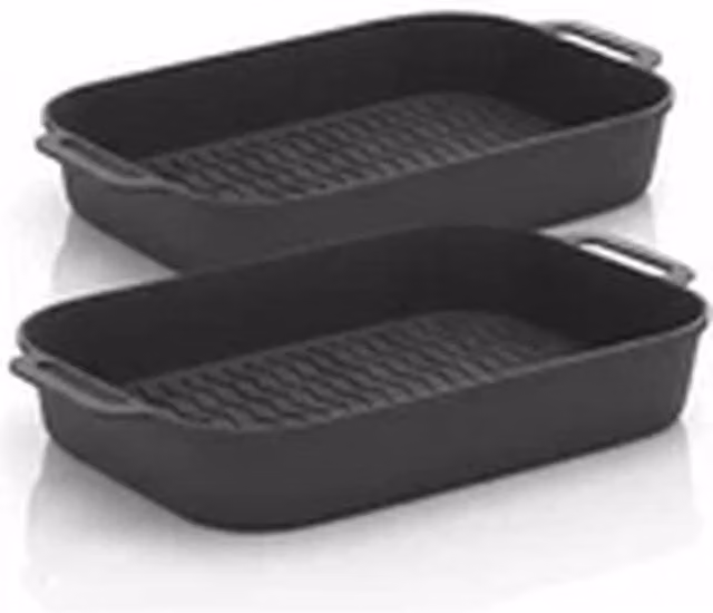 Havendro 2 Piece Non-Stick Foldable Silicone Microwave and Air Fryer Baking Sheets in Black – 1
