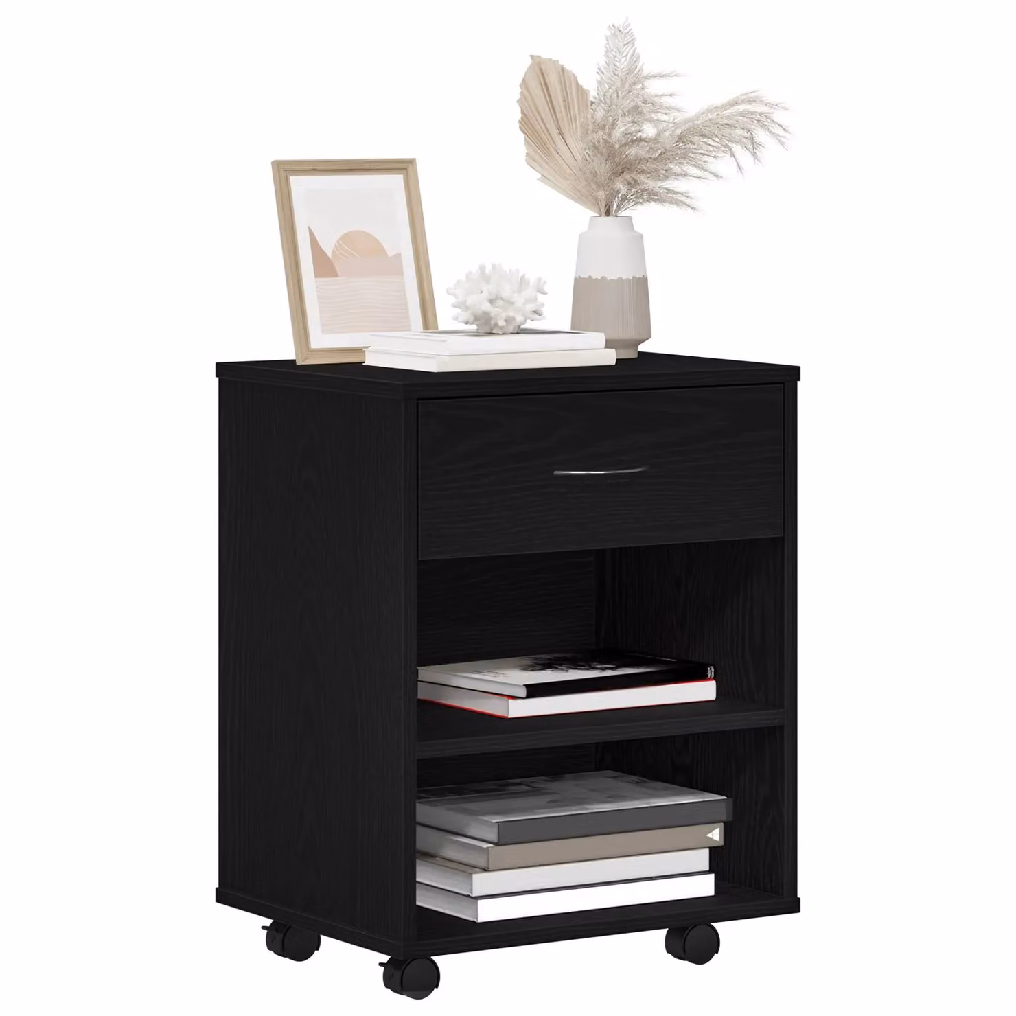 Berkfield Home Rolling Cabinet in Black Oak, W/D/H: 46 x 36 x 59 cm – 3