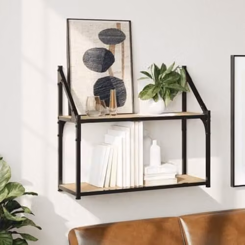 vidaXL Wall Shelf in Sonoma Oak Brown, Engineered Wood – 2