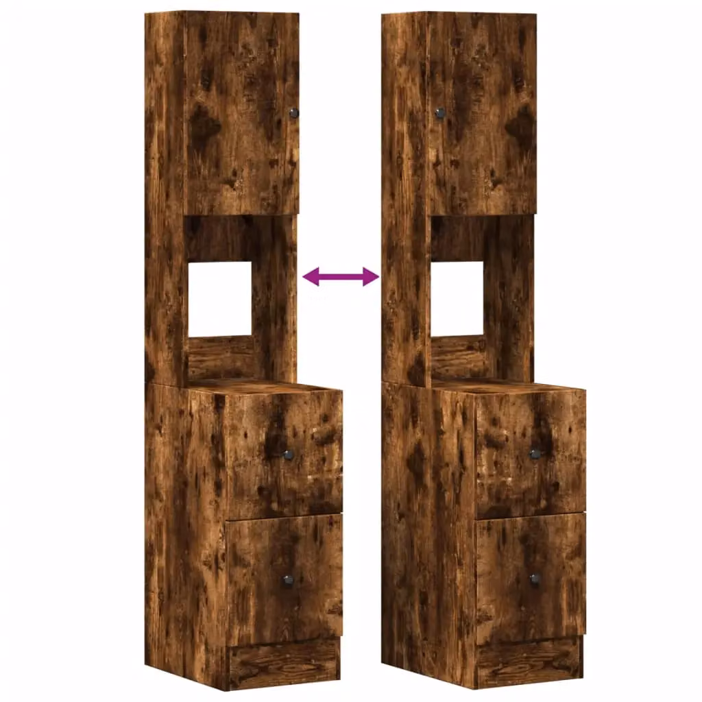 Berkfield Home Smoked Oak Kitchen Tall Unit in Brown, W/D/H: 35 x 50 x 180 cm – 3