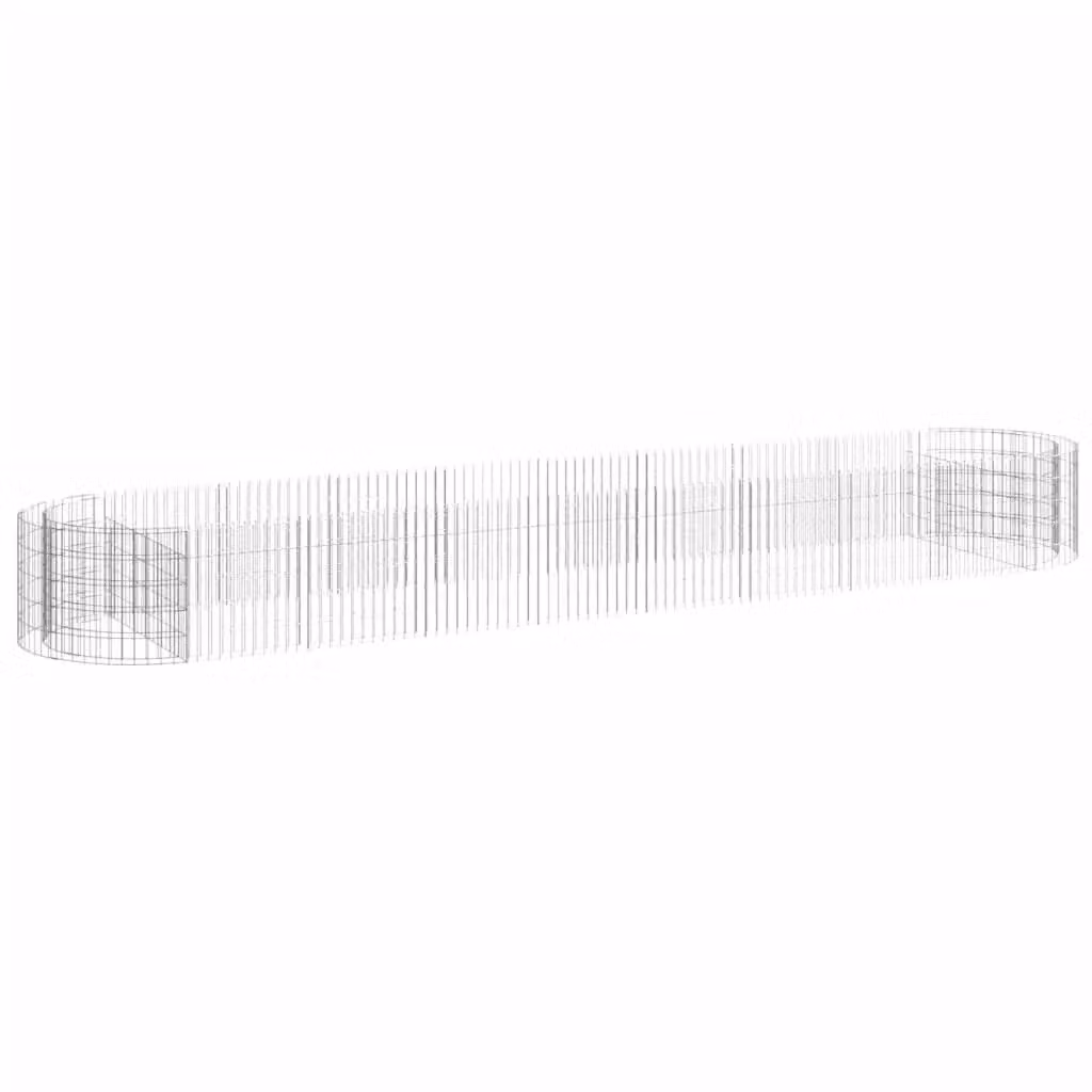 Berkfield Home Silver Galvanised Steel Stone Gabion Raised Bed, W: 500 cm, D: 100 cm, H: 50 cm – 2