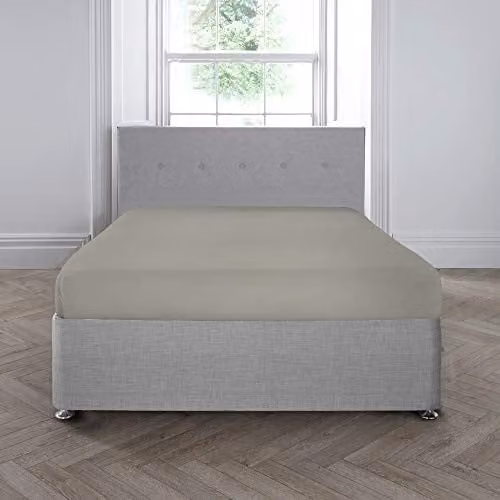 Appletree Premium 200TC 100% Cotton Percale King Fitted Sheet in Silver, Depth: 35 cm
