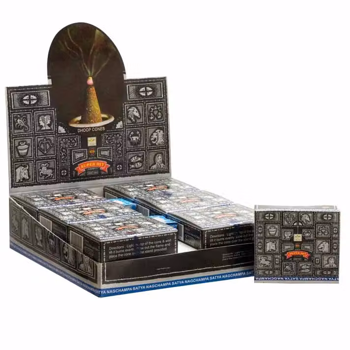 KDMD Superhit Dhoop Cones in Black – 2