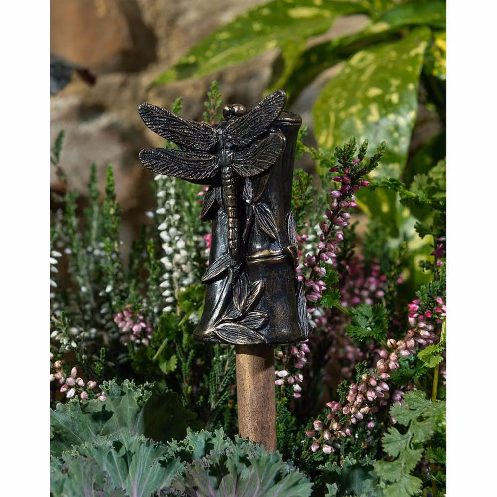 Jardinopia Dragonfly Bamboo Cane or Stake Topper in Bronze, W5.5 x D5 x H8 cm – 5