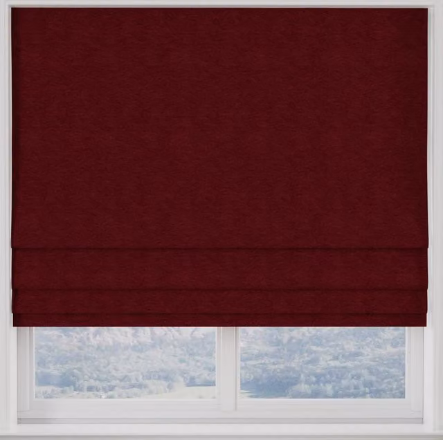 Terrys Kensington Made to Measure Blackout Roman Blind in Red Plain Polyester