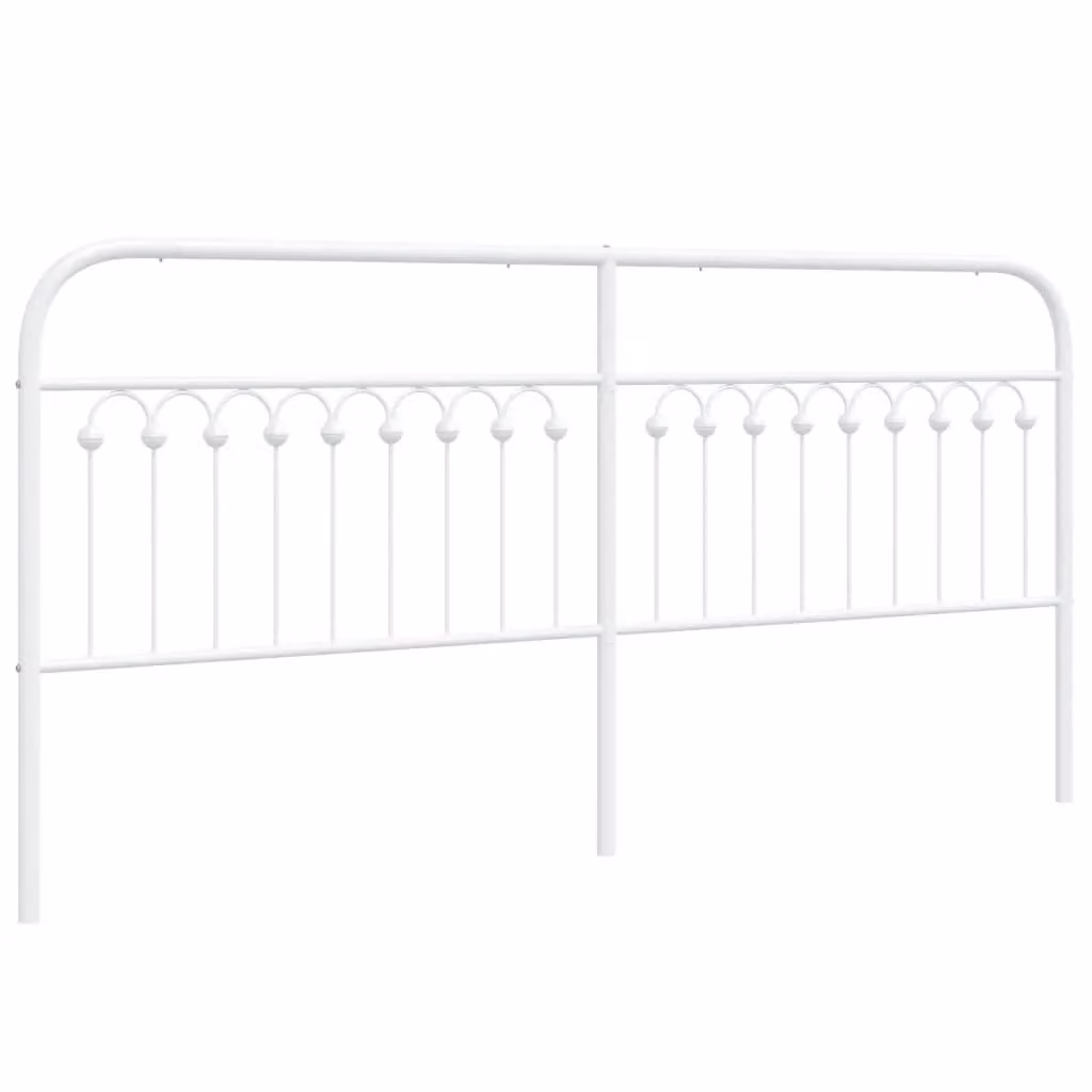 Berkfield Home Classic Metal Headboard in White – 2
