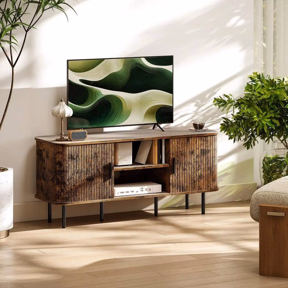 PAWNORA Mid-Century Rustic Brown Oak TV Unit for your Living Room – 8