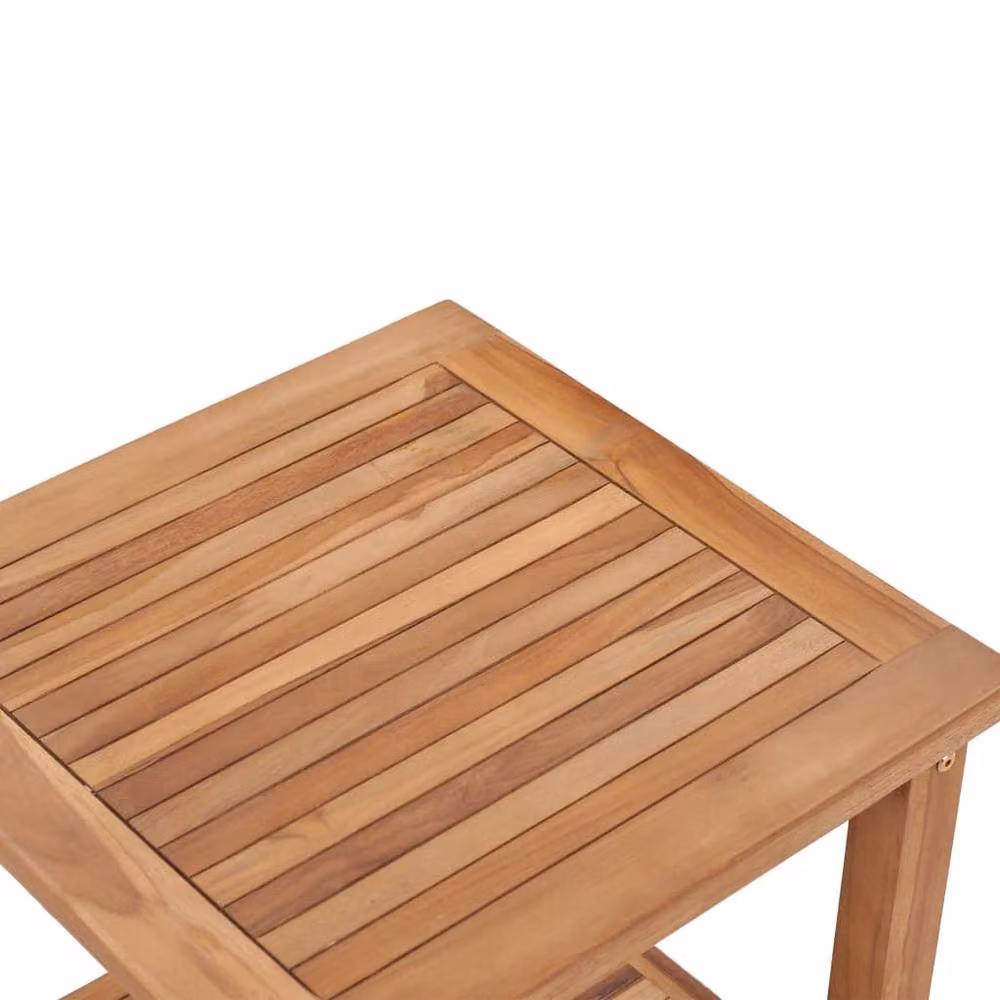 Berkfield Home Solid Teak Wood Coffee Table in Brown, W/D/H: 45 x 45 x 45 cm – 2