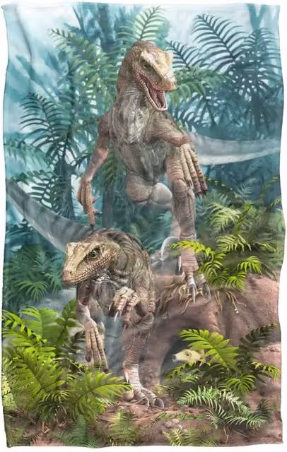 JQ Licensing Royce McClure Bad Boy Raptor Dinosaurs Super Soft Silky Touch Fleece Throw Blanket, Multicolour, W: 91 cm, D: 147 cm – 5