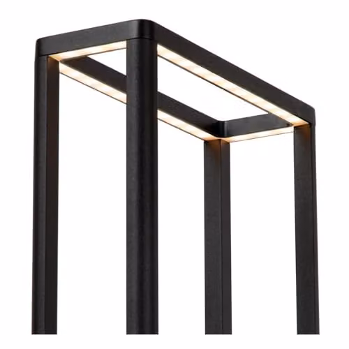 Lucide Narvik LED Bollard Light, Black Aluminium, IP65, 9.2W, 3000K Warm White – 5