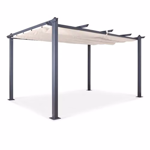 Oseasons Acorn Aluminium Pergola Gazebo in White or Grey, W/D/H: 400 x 298 x 227 cm – 2