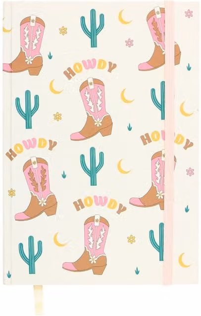 Something Different Cowboy Boot A5 Hardcover Notebook in White