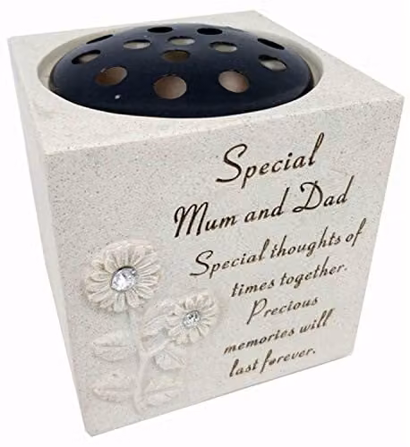 David Fischhoff Special Mum and Dad Memorial Grave Sunflower Rose Bowl in Cream – 1