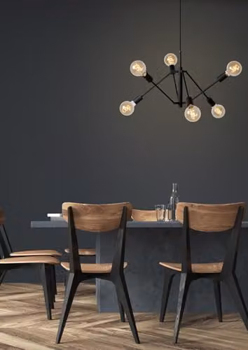 Lucide Lester Dimmable Adjustable Modern Pendant Light, Black, 6 x E27 – 2
