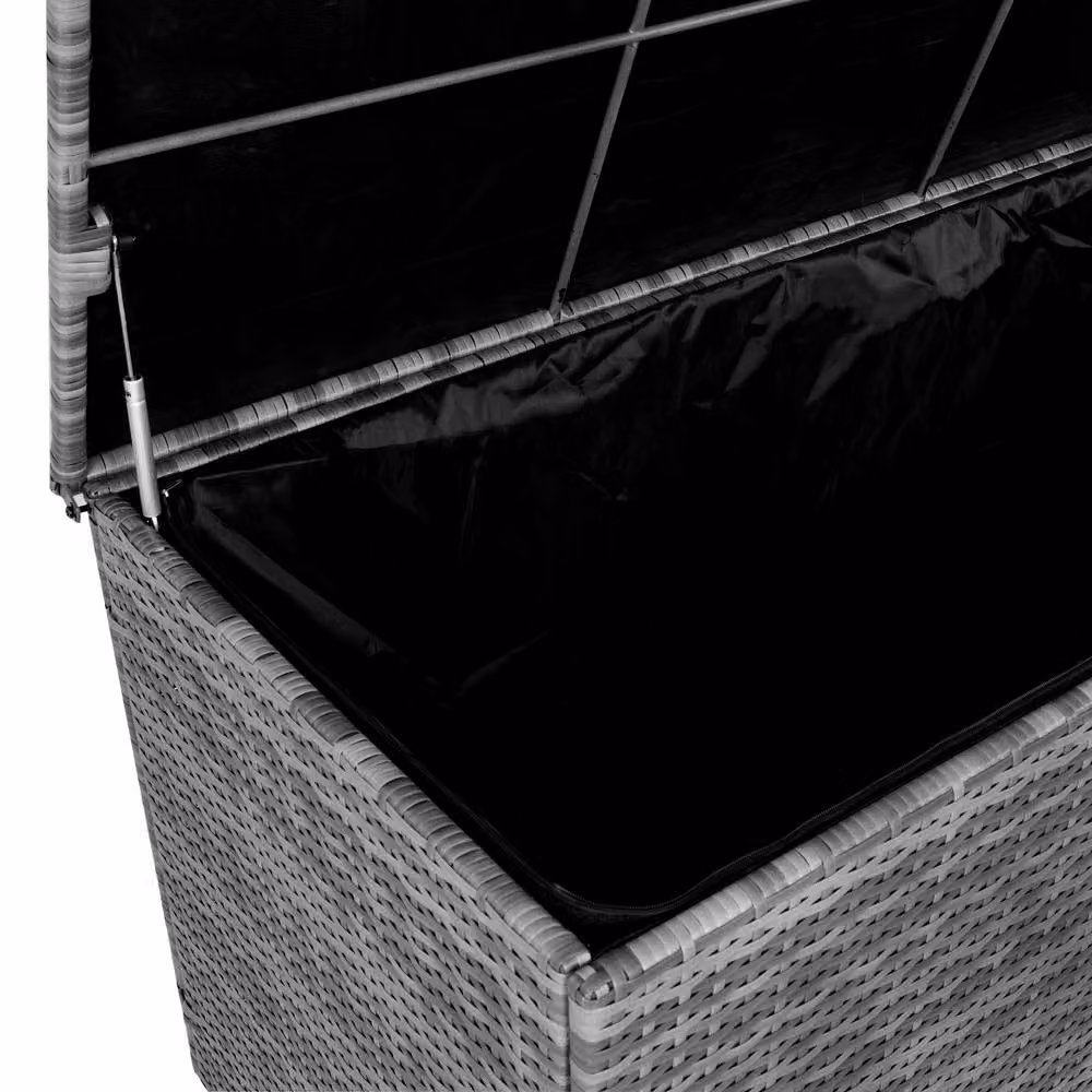 Monstershop Rattan Cushion Storage Box with Castors, Grey – 8