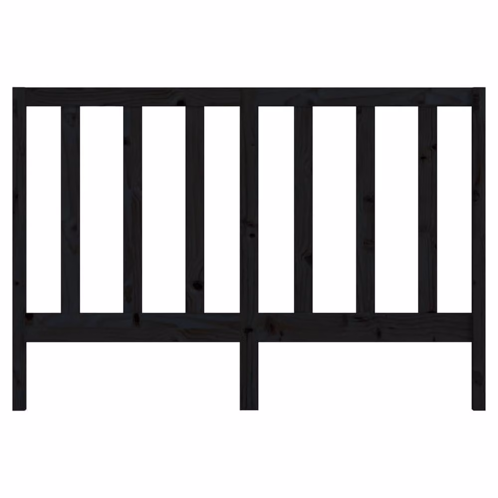 Berkfield Home Rustic Solid Wood Pine Bed Headboard in Black, W: 126 cm, H: 100 cm, D: 4 cm – 3