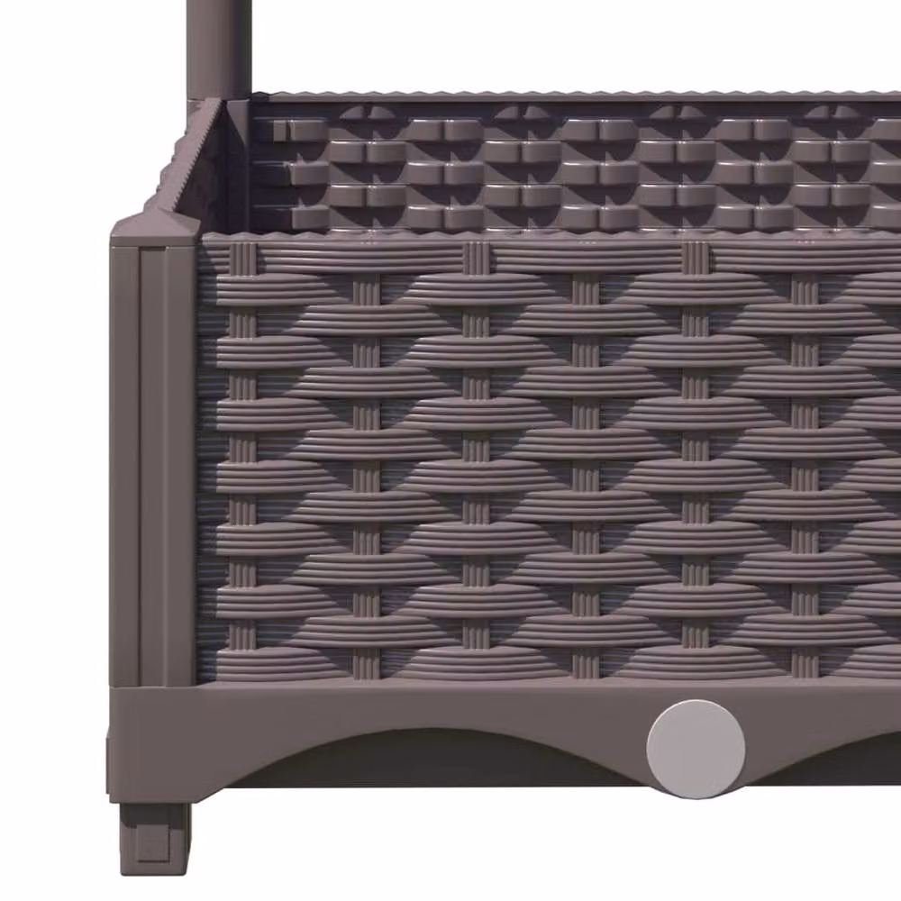 Berkfield Home Garden Planter with Trellis, Brown, H x W x D: 121.5 x 40 x 40 cm – 4