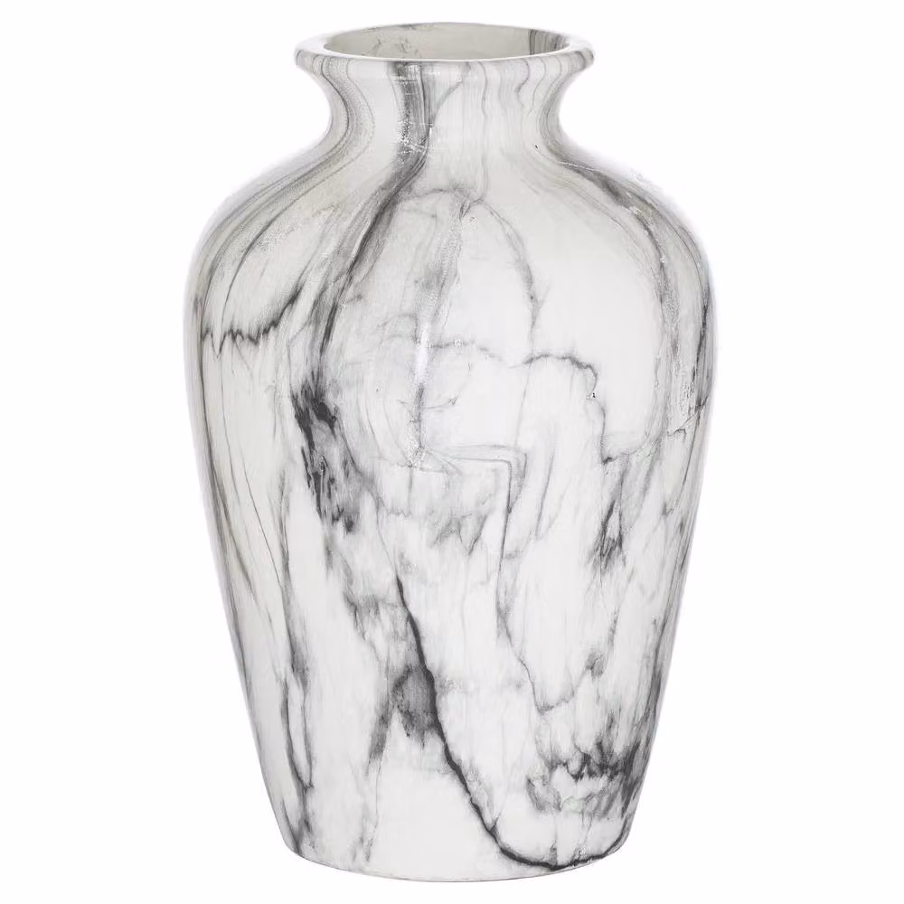 Wyld Haus White Ceramic Abstract Tabletop Vase, H 33.0 cm x W 22.0 cm x D 22.0 cm – 2