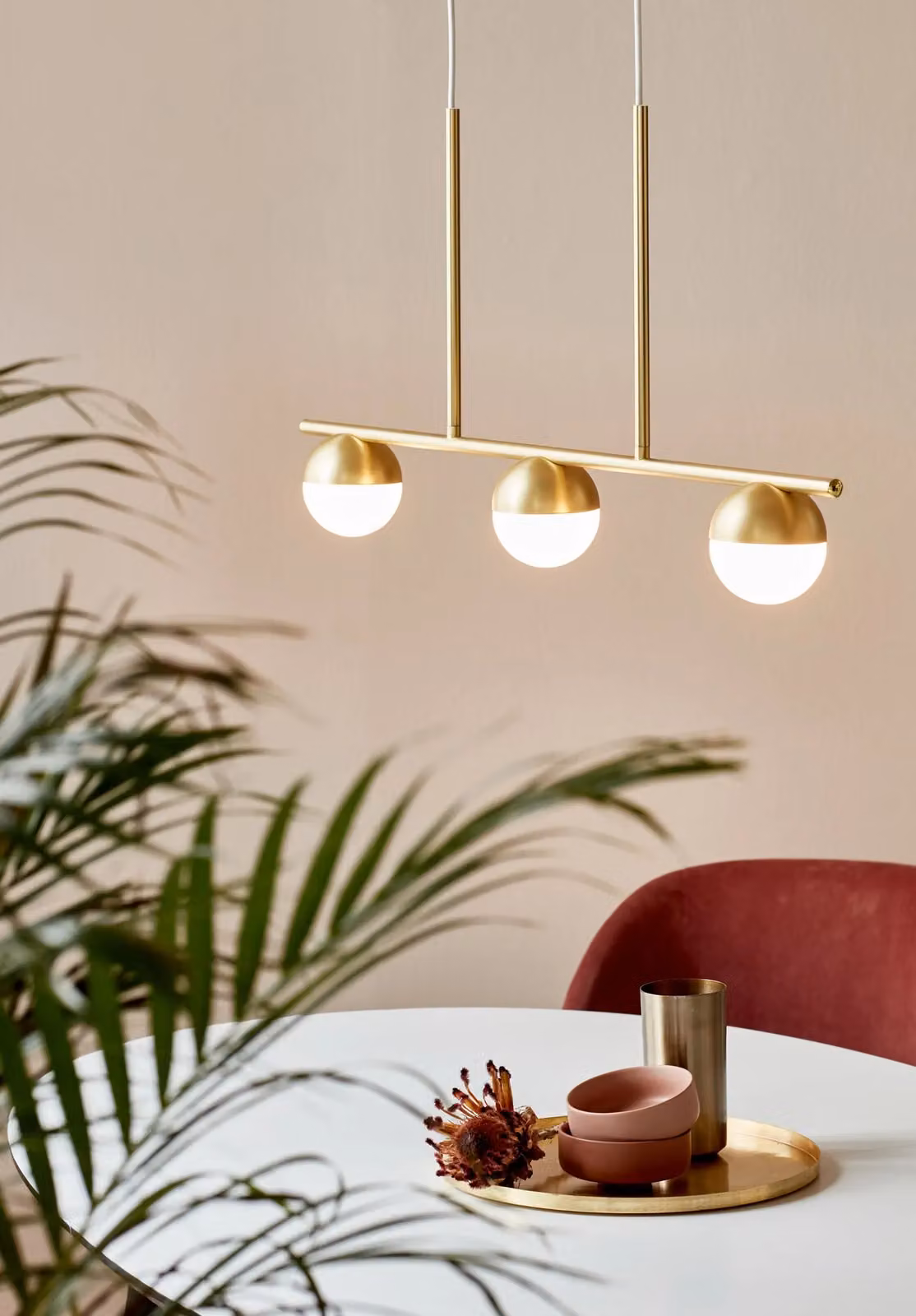 Nordlux Contina Sphere Pendant Light in Gold and White Brass Metal with G9 Bulb – 2