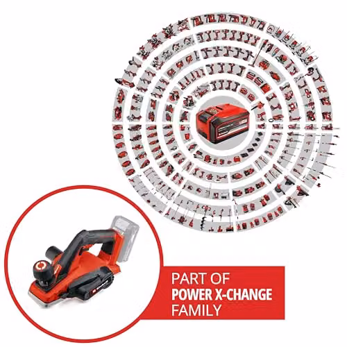Einhell TE-PL 18/82 Li-Solo Cordless Planer in Red and Black – 2