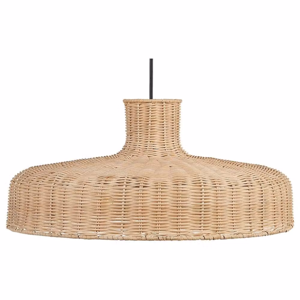 Wyld and Coco Round Rattan Pendant Lamp in Brown