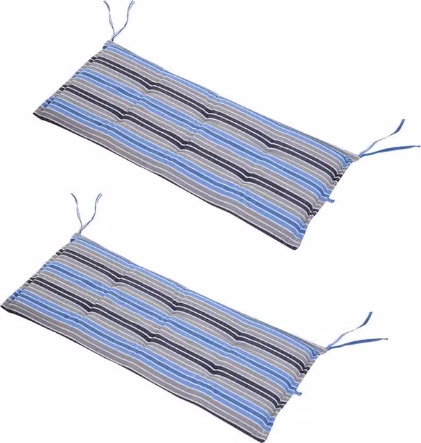 Outsunny Blue Maritime Striped Replacement Cushion for 2-3 Seater Outdoor Bench Swing Chair, W: 120 cm, D: 50 cm, H: 5 cm