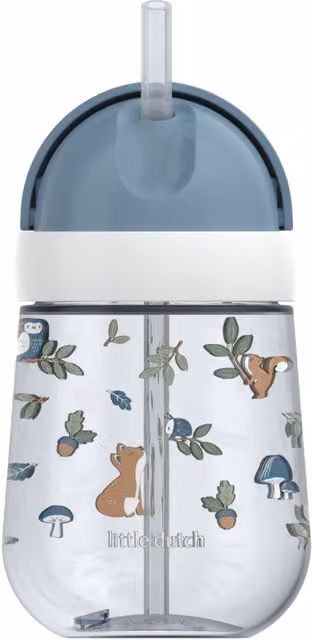 Little Dutch Mio Straw Cup, Forest Friends, Blue, 300 ml