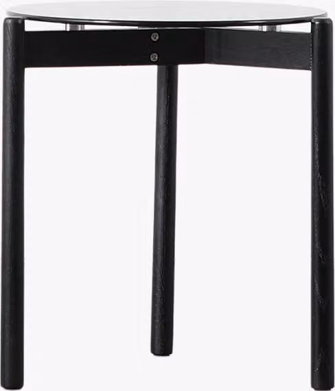 Perch & Parrow Bryne Round Side Table with Black Oak and Glass Top