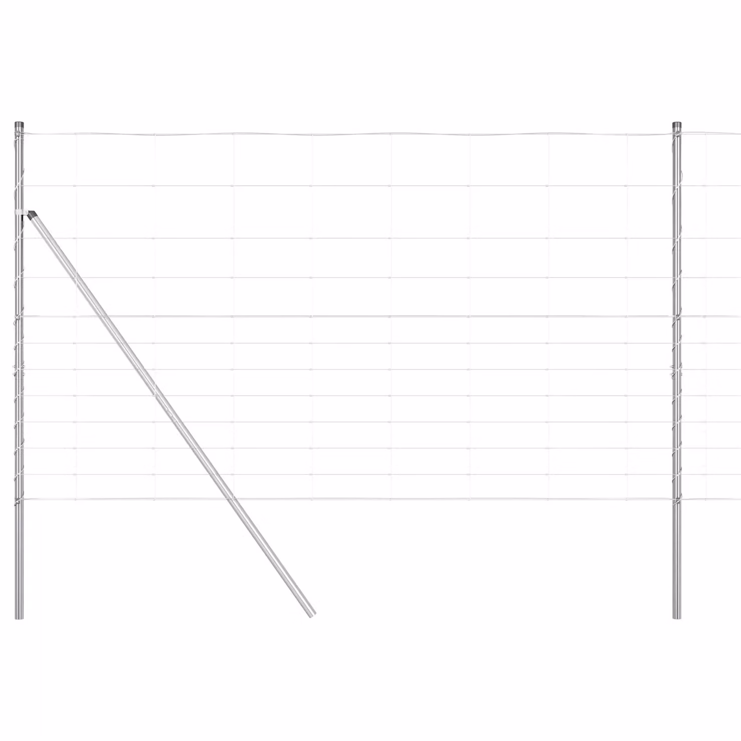 Berkfield Home Field Fence in Silver Galvanised Steel, 1.4 x 25 m – 2