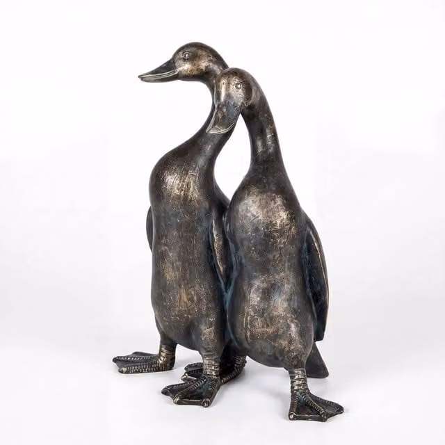 FLAVORA Levede Outdoor Resin Duck Sculpture Garden Ornament in Bronze, H 100 cm x W 15 cm x D 15 cm
