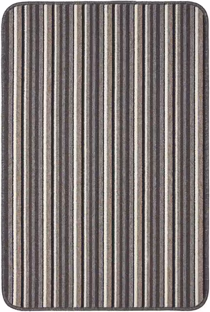 THE RUGS Washable Nonslip Striped All-Purpose Mat, Grey, W: 100 cm, L: 150 cm – 1