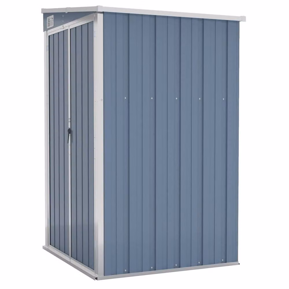 Berkfield Home Grey Wall-mounted Lean-to Garden Shed with Pent Roof and Double Doors, W/D/H: 118 x 100 x 178 cm – 2