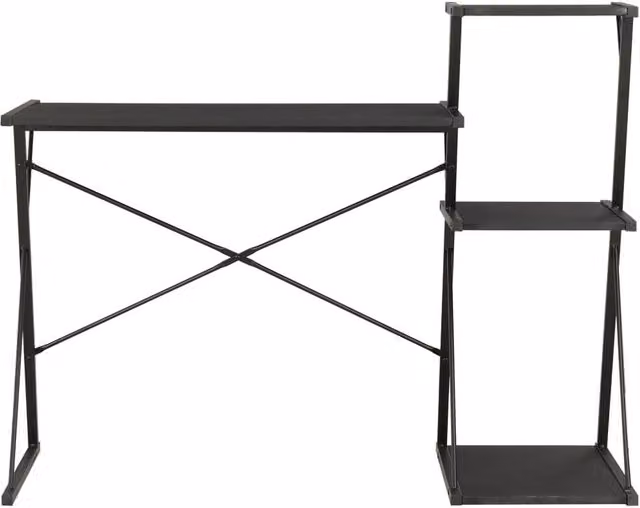 Berkfield Home Modern Black Writing Desk with Shelf, W/D/H: 116 x 50 x 93 cm