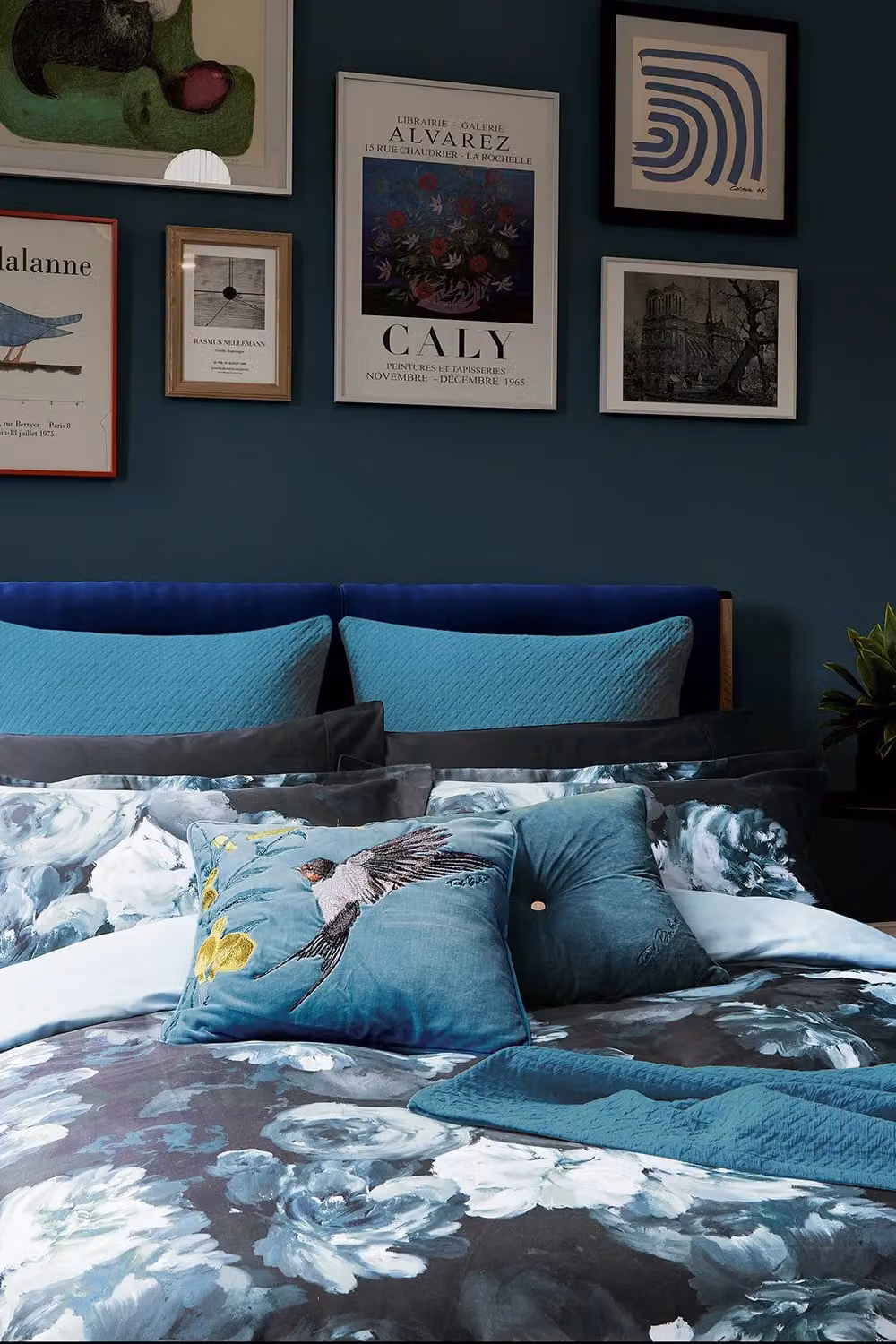 Ted Baker Blue Plain Square Cotton Velvet Cushion, W/D/H: 45 x 45 x 45 cm – 2