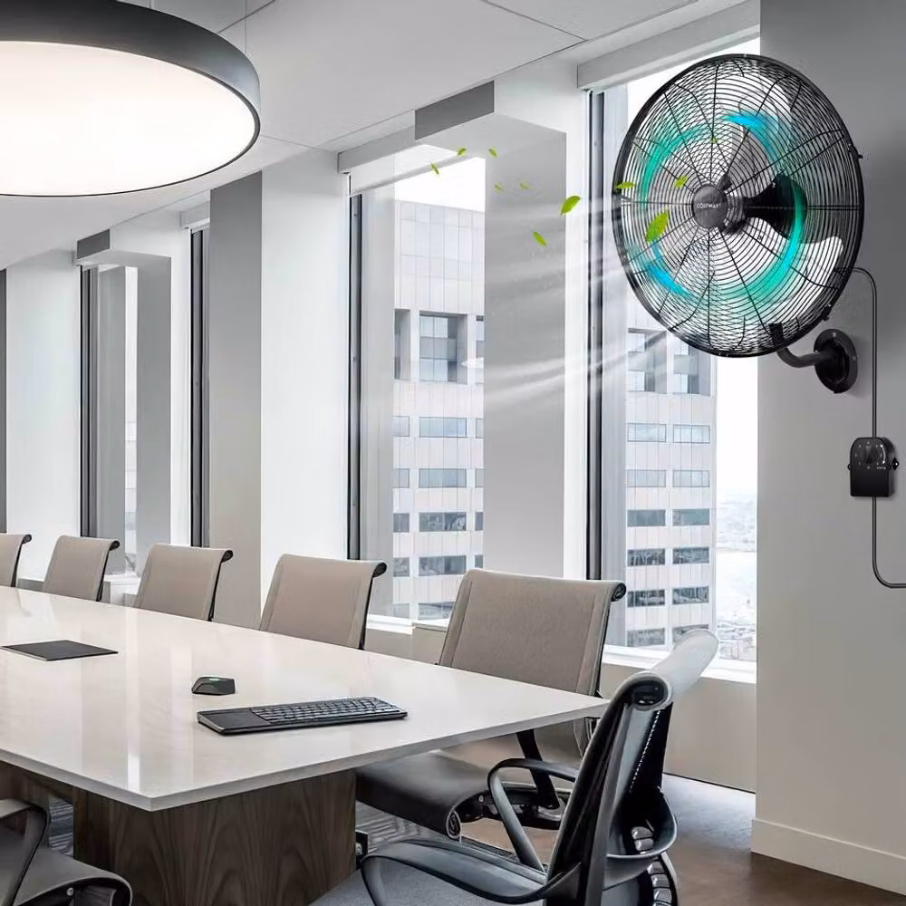 Costway 20 Inch Heavy Duty Metal Wall Mount Fan with 3 Speeds and Oscillation, Black – 5