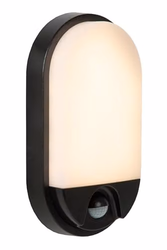 Lucide HUPS IR LED Outdoor Wall Light, Black, with Motion and Dusk Sensors, 3000K Warm White, IP54 – 1