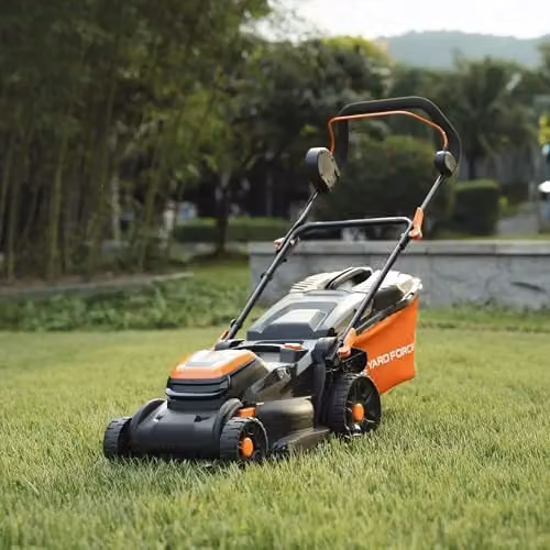 Yard Force CR20 Range 40V 37cm Cordless Lawn Mower in Orange with Brushless Motor, Rear Roller, 40L Grass Box, Mulching Kit and Rechargeable Battery Included – 2