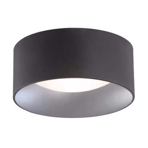 Netlighting Mohito Modern 2-Light Flush Ceiling Lamp in Black and Silver Metal