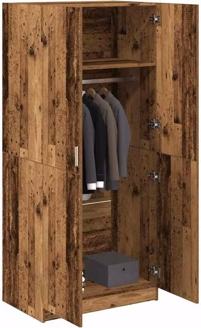 Berkfield Home Old Wood Wardrobe in Brown, W/D/H: 80 x 52 x 180 cm – 1