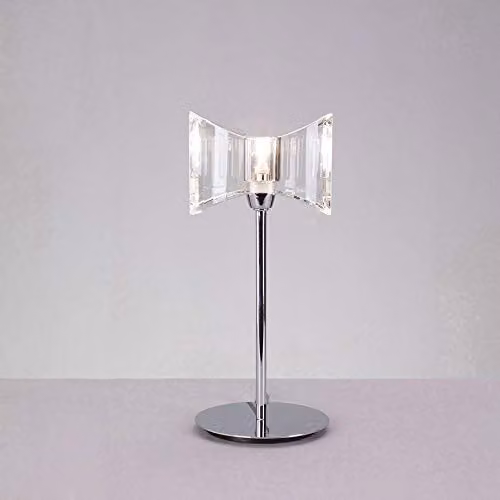 Mantra 0894 Modern Chrome Table Lamp with Transparent Glass Shade and G9 Bulb – 2